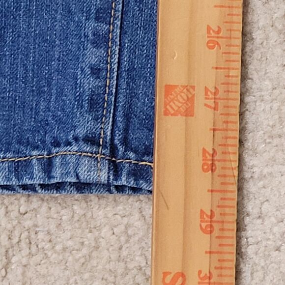 Old Navy Jeans Womens 14 Blue Distressed Wash Straight Mid Rise Jean (31… - Picture 4 of 12